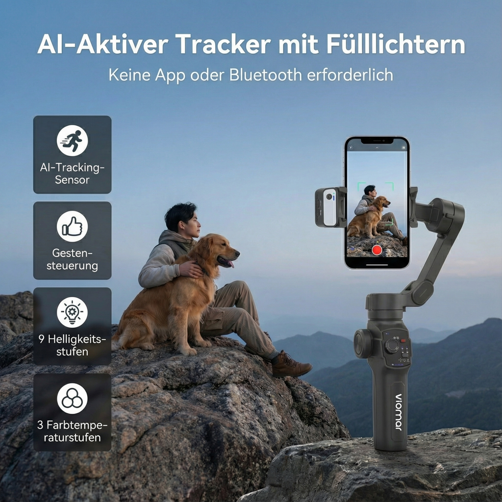 Viomar™ – Der automatische Smartphone-Stabilisator für Content Creator
